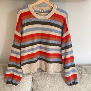 Madewell Colorful Striped Sweater, Size M.